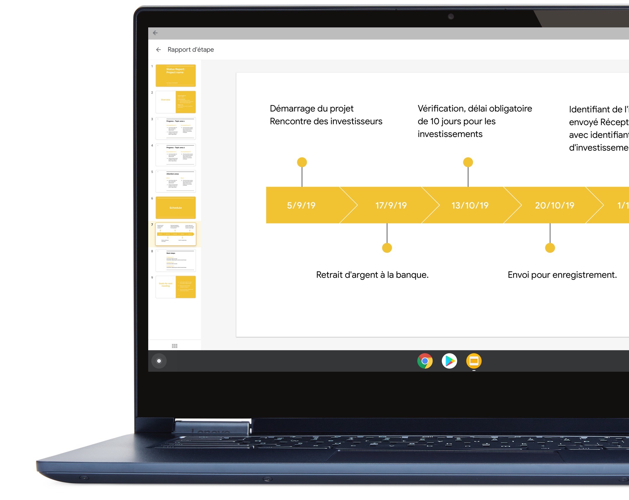 Avec Chrome OS, tout est plus facile, y compris créer un calendrier de projet qui épatera votre chef.