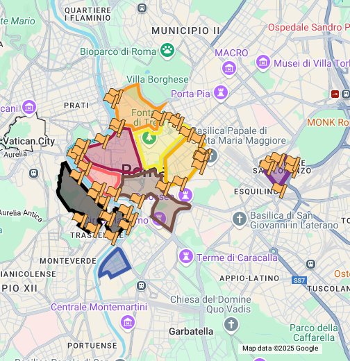 ZTL Driving Zones in Rome, Italy Google My Maps